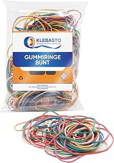 Gummibänder | Gummiringe bunt für Haushalt,Büro,Basteln | Haushaltsgummis zum Bündeln, Fixieren & Verschließen u. v. m. | 20-60 mm farbig sortiert | Gummiringerl