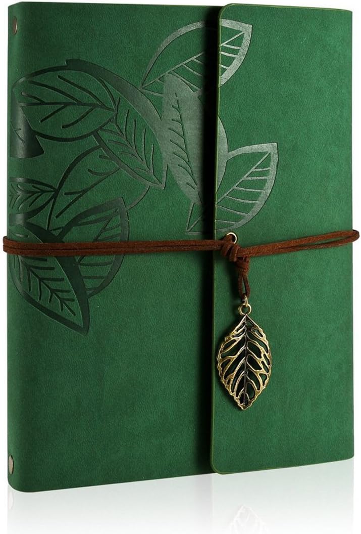 ZEEYUAN Green Scrapbook Leaf Scrap Photo Album, Mothers Day Gift Present for Mom from Daughter Son, Family Scrapbook Photo Book (Green)