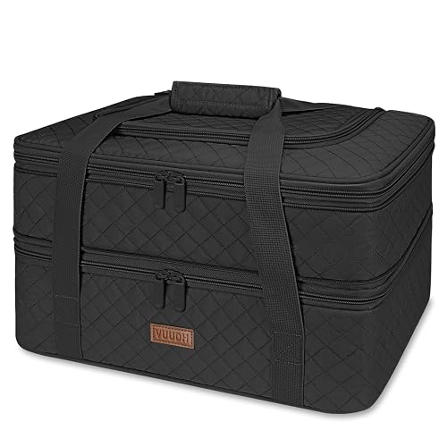 Quilted Double Decker Casserole Carrier - Expandable Dish Carrying Case