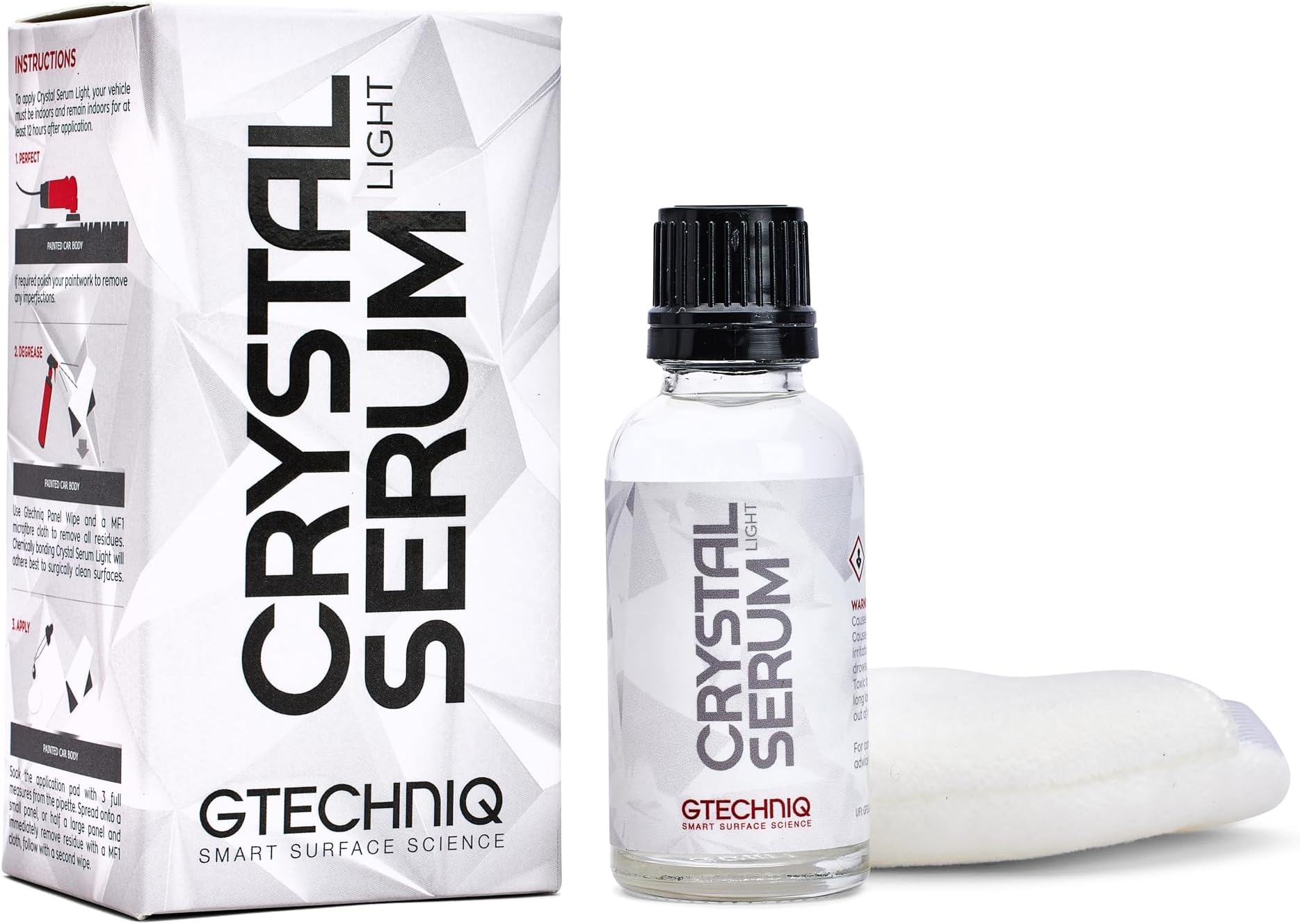 Gtechniq Crystal Serum Light Ceramic Coating for Cars, Protect Car Paintwork, High Shine, Easy to Apply, 50ml (Sufficient for 1 Med-Large Car)-3-5 Years Durability
