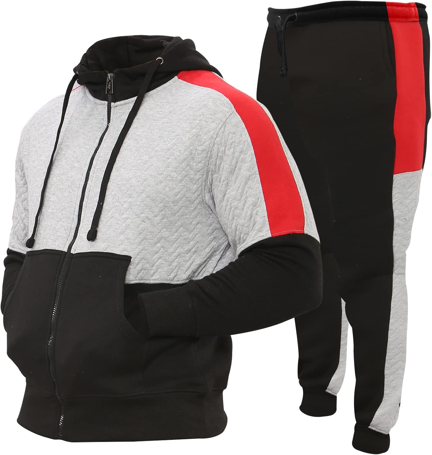 Love My Fashions® Men’s Athletic Full-Zip Multi-Print Tracksuits Sports Casual Sweat Suit Slim Fit Warm Up Two-Piece Set