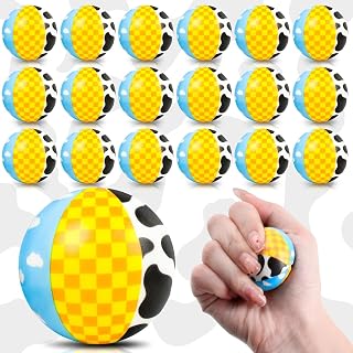 24 PCS Toy Inspire Game Stress Balls, 1.57" Squeeze Toys Kids Party Favors | Anxiety Relief Sensory Fidget Toys, Cartoon Theme Squeeze Balls Bulk for Birthday Goodie Bags Carnival Gifts Classroom Prizes