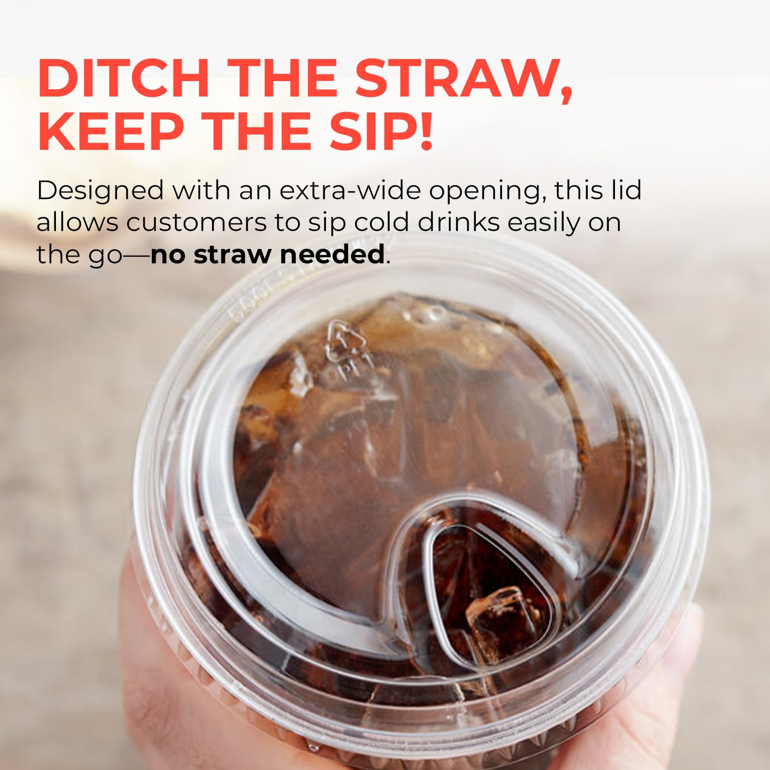 Clear Sip-Through Lids with Extra-Wide Opening (50 Pack) – Fits 4 Inch Cups – PET Plastic, Spill-Resistant, Ideal for Iced Coffee, Bubble Tea, Smoothies, Cold Drinks