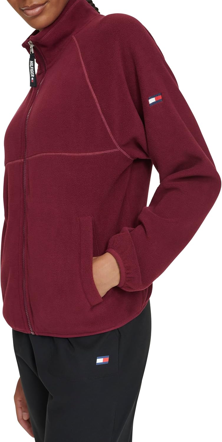 Tommy Hilfiger womens Full Zip Stand Collar Polar Fleece Jacket - Image 3