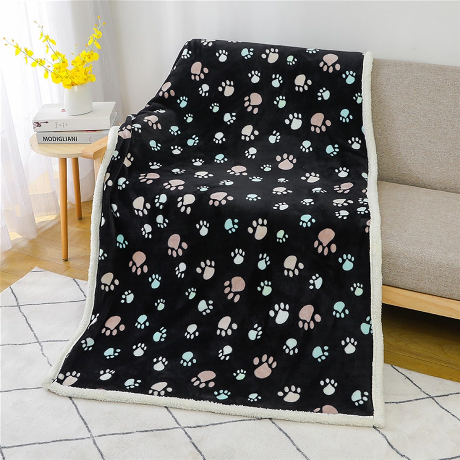 Manta impermeable for sofá, manta for perros, manta impermeable for mascotas, lavable for cama, sofá, manta impermeable for perros pequeños y medianos suave ( Color : Black 1 , Size : 100*145CM )