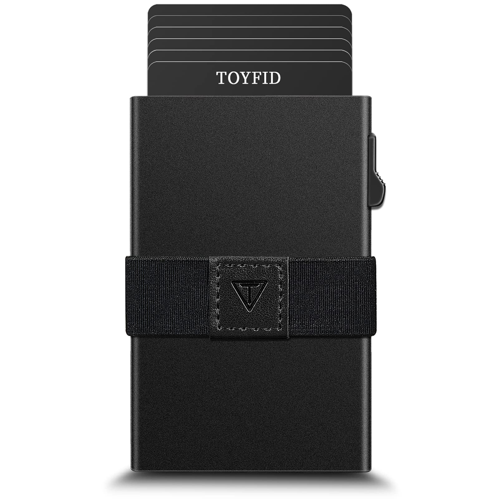 TOYFID RFID Card Holder Pop Up Minimalist Wallet for Men Women RFID Blocking Protection Metal Aluminum Slim Credit Card Case