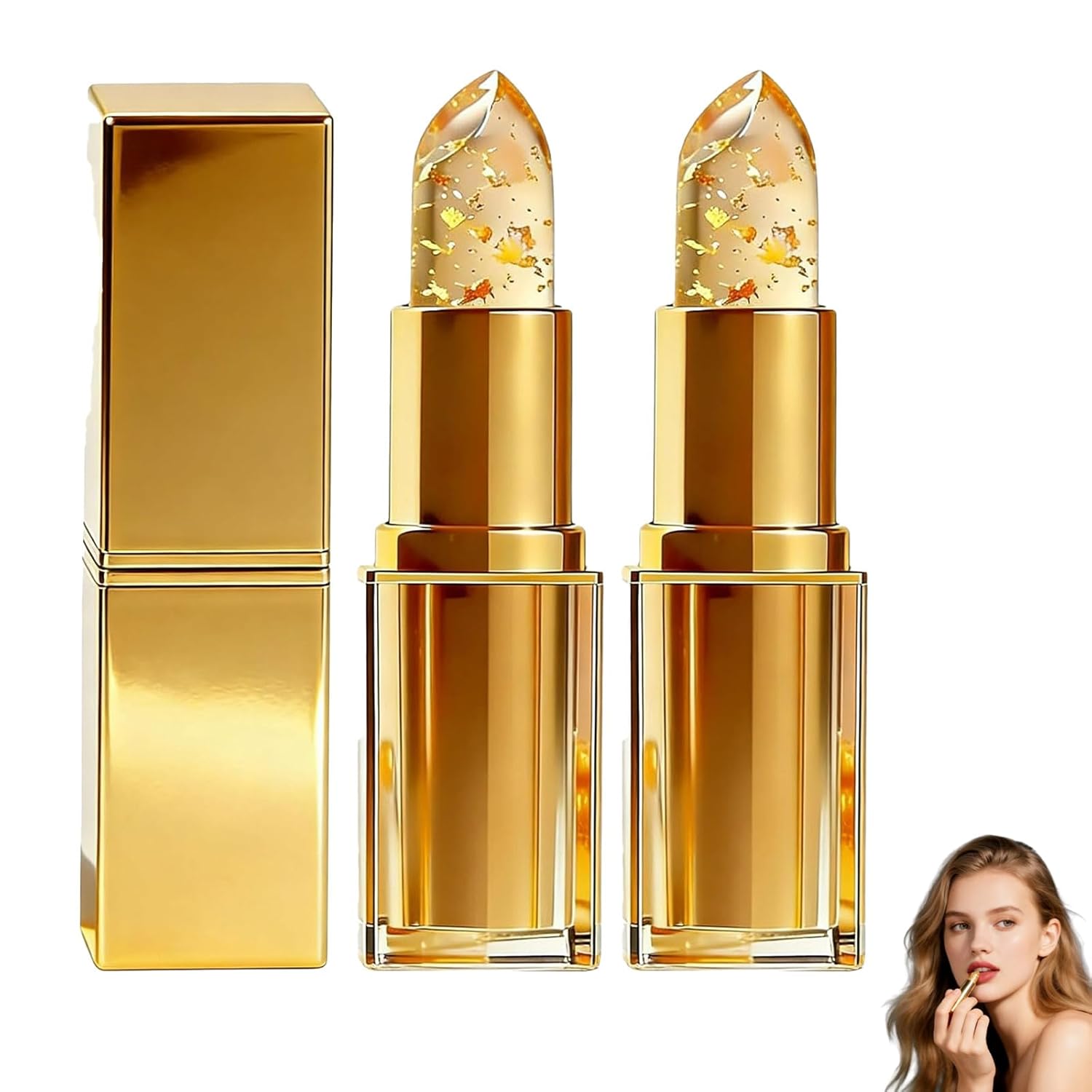 2026 New pH Color Changing Lipstick for Women, Long-Lasting & Moisturizing, Temperature-Responsive Lip Gloss, Non-Smudging, Nourishing & Flattering for All Skin Tones (2Pcs)