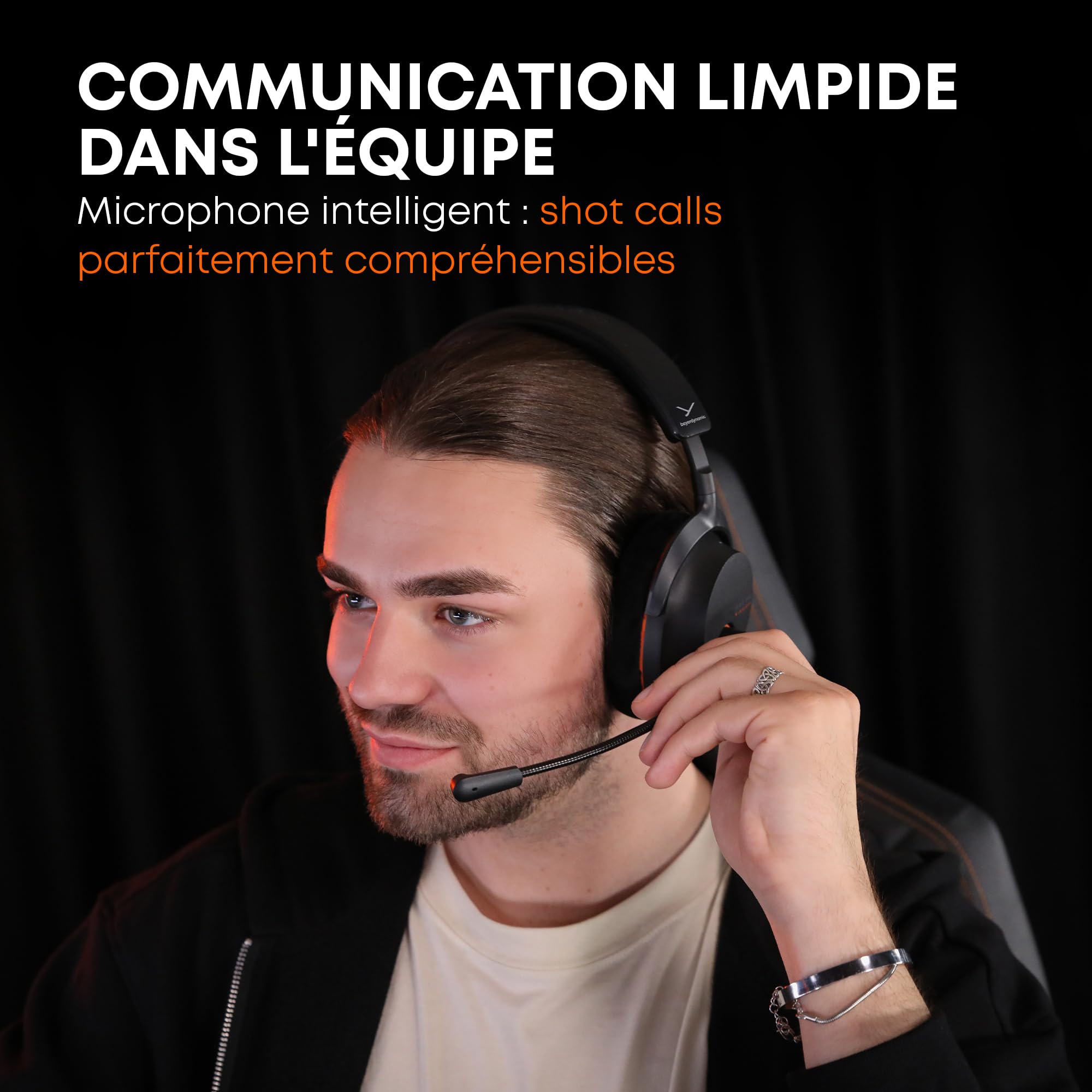beyerdynamic MMX 230 Casque de Jeu sans Fil avec Bluetooth® 6.0 et l'ANC, autonomie de 60 Heures, Batterie remplaçable, en Noir - Nouvelle Mise à Jour Disponible Via l'application