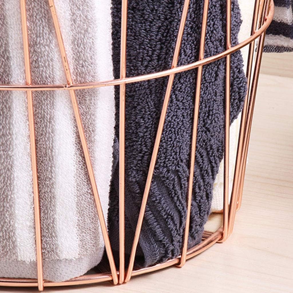 Metal Iron Nordic Style Dirty Clothes Storage Basket Organizer for Bedroom Living Room Laundry Room