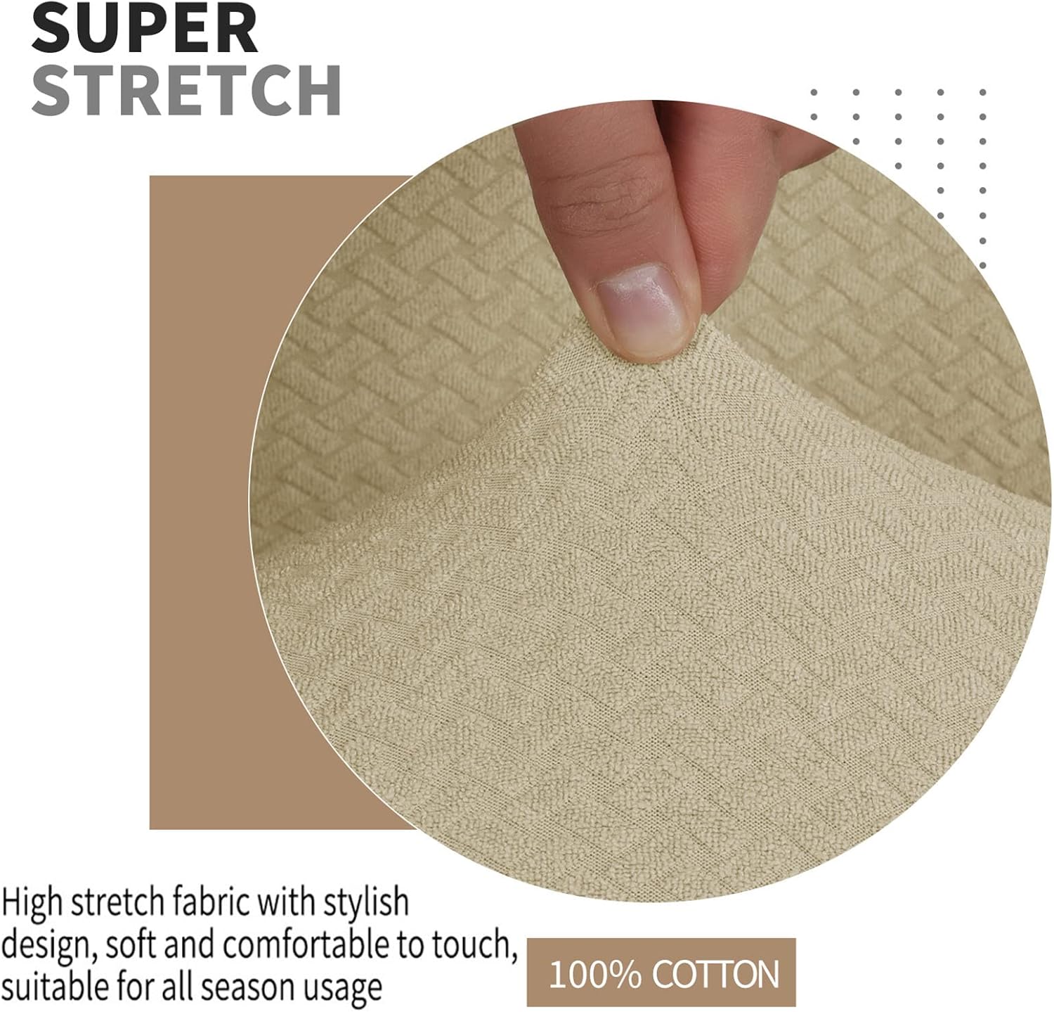Recliner Covers 2 Seater Stretch Recliner Sofa Covers Loveseat Reclining Couch Slipcovers Furniture Protector (Beige,2 Seater)