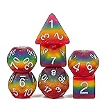 HDdais 7PCS Rainbow-Pride DND Polyhedral Dice Set, Homosexual Flag D&D Dice for RPG and Other Table Games(Matte)