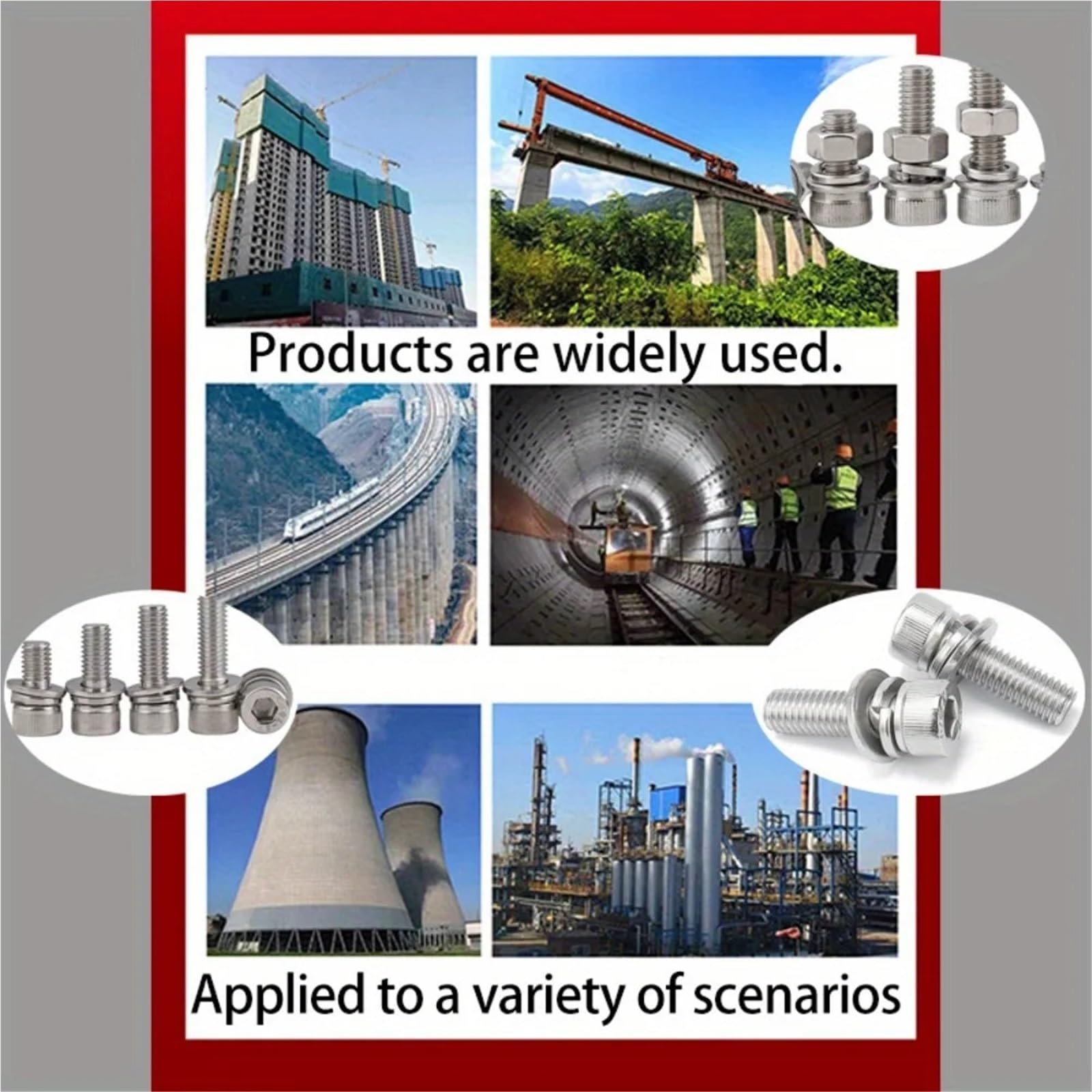 Juego De Tornillos Y Tuercas Kit de tuercas y pernos hexagonales acero inoxidable 600 piezas, M3 M4 M5 M6 for equipos industriales mantenimiento del hogar