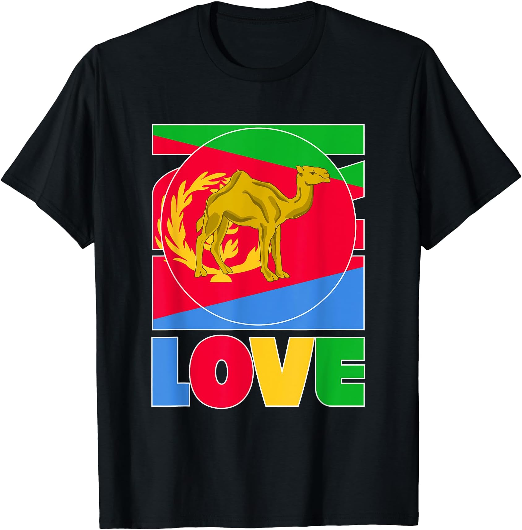 Eritrea TeezEritrea Love Love Eritrea With Eritrean Flag Eritrean Pride T-Shirt