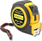 Mesure de la bande de charge lourde - 1 De pouce large - Ruban de mesure en acier inoxydable - Ruban de mesure rétractable - Mesure de bande impériale et métrique avec clip de ceinture métallique (2PACK(33FT))
