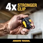 DEWALT Wearable Bluetooth Portable Speaker — Magnetic Clip-On Wireless Bluetooth Speaker — Jobsite Pro Water-Resistant Portable Speaker — Built-in Mic for Hands-Free Music and Calls