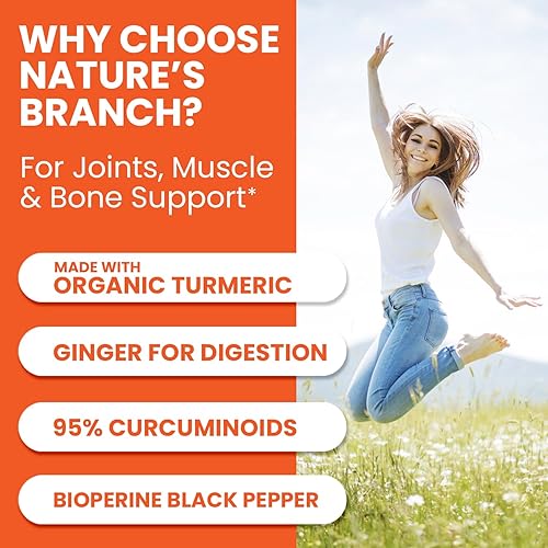 Miniatura 5 de Curcumina de cúrcuma extra fuerte con jengibre y bioperina, suplemento para aliviar el dolor articular de 1950 mg para la inflamación con extracto