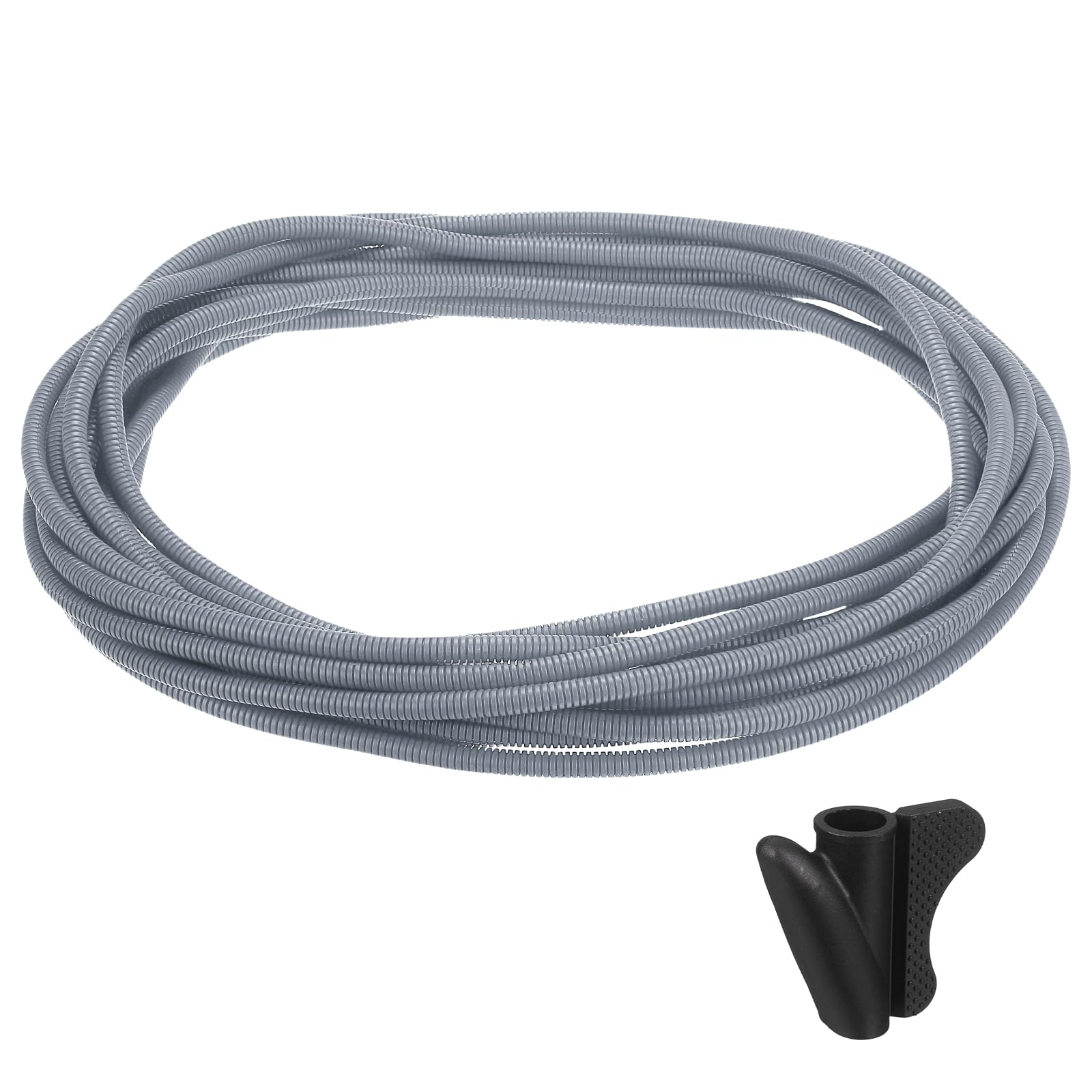 sourcing map Split Wire Loom Tubing 1/4"(6.5mm) ID 50FT(15m) with Installation Tool, Heat & Cold Resistant -40F to 257F Plastic Flexible Conduit Cord Protector for Electrical Wires Cable, Gray — image 1