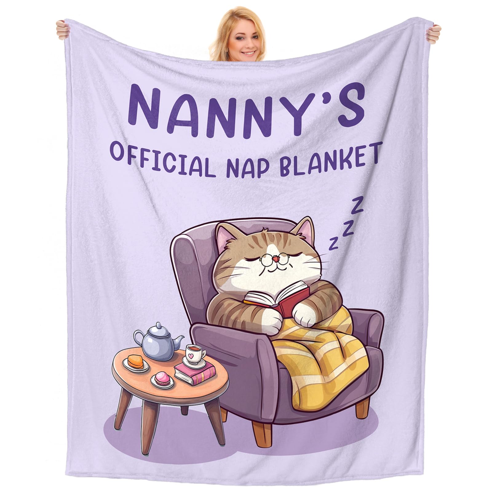 Couverture pour grand-mère Einanmut plaid polaire chaud jeté de canapé lit