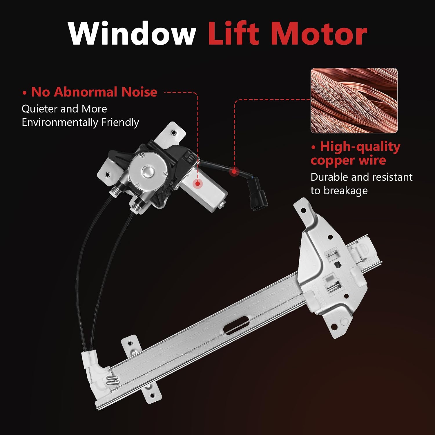 HYR Rear Passenger Side Power Window Regulator with Motor Fit for 1997-2005 Buick Century, 1997-2004 Buick Regal, 1998-2002 Oldsmobile Intrigue, 741-709 (2 Pins)