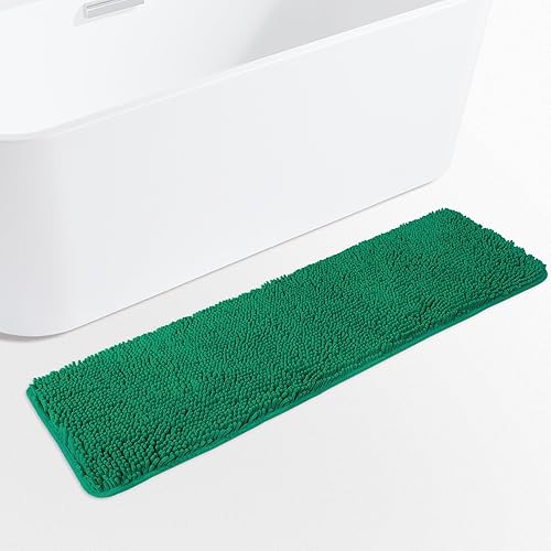 Miniatura 40 de Yeaban Alfombras de baño gris oscuro – Gruesas alfombras de baño de chenilla | Alfombras de baño absorbentes y lavables antideslizantes, alfombras