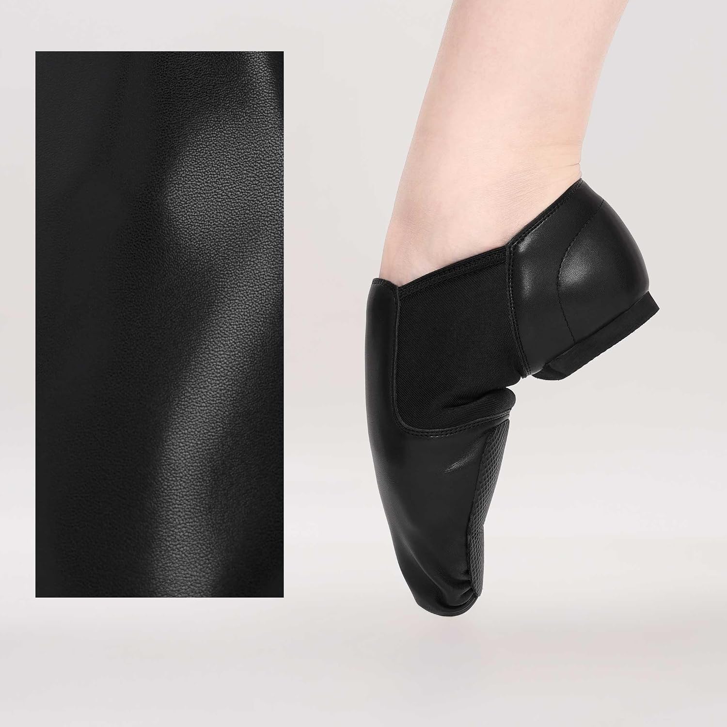 Daydance PU Leather Jazz Shoes for Boys, Girls, Kids Slip-on Dance Shoes