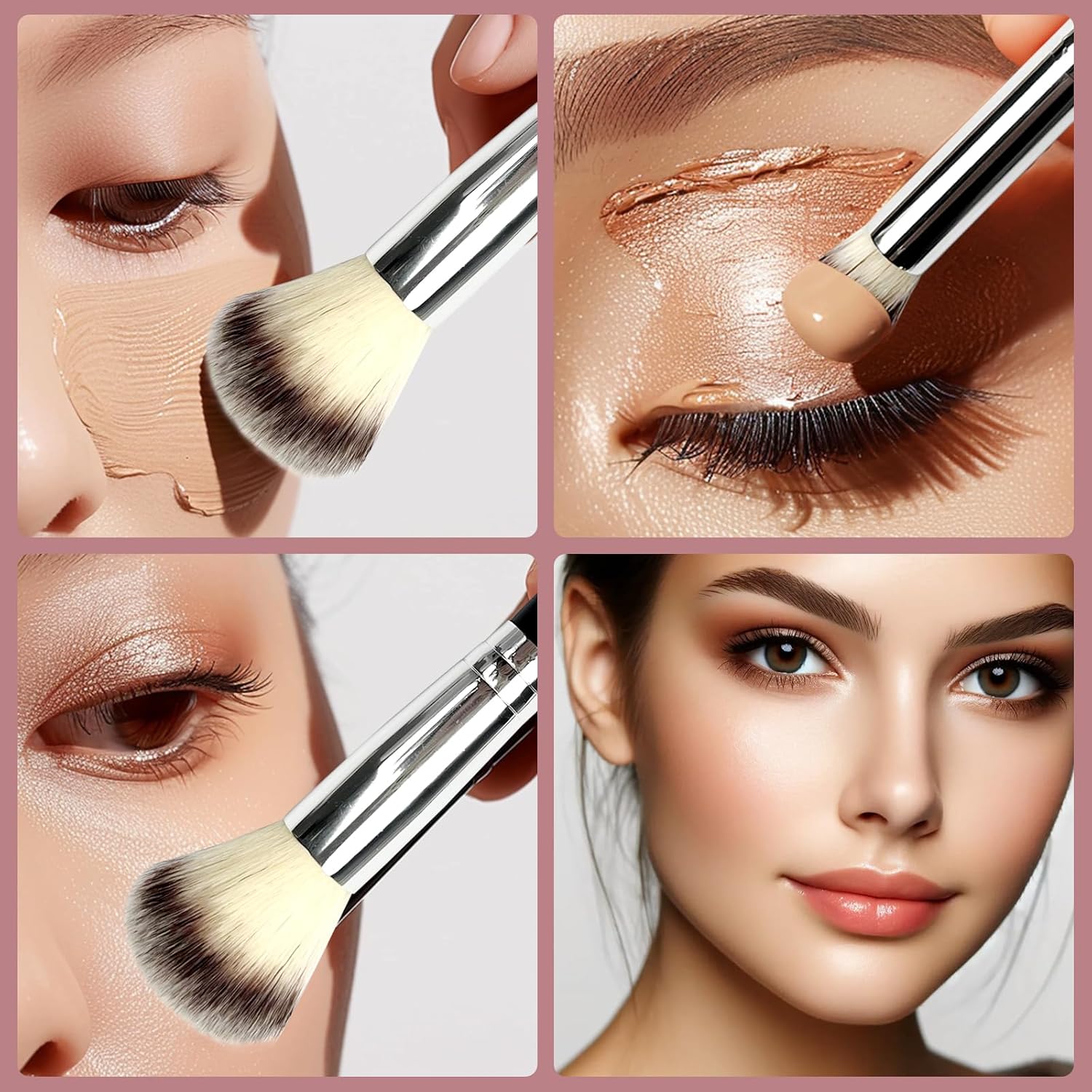 Dual-ended Professional Makeup Brush – Foundation & Concealer Brush for Flawless Coverage, Ideal for Liquid, Cream, Powder & Blending
