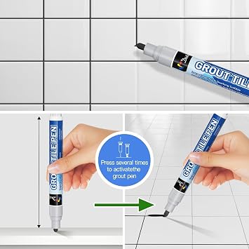 DWIL Tub Paint, Tub and Tile Refinishing Kit 33oz with Tools and 2 Grout Pen, White Bathtub Paint Water Based &Low Odor, Easy to Use Sink for Bathroom Kitchen, Semi-Gloss White, 50-55sq.ft