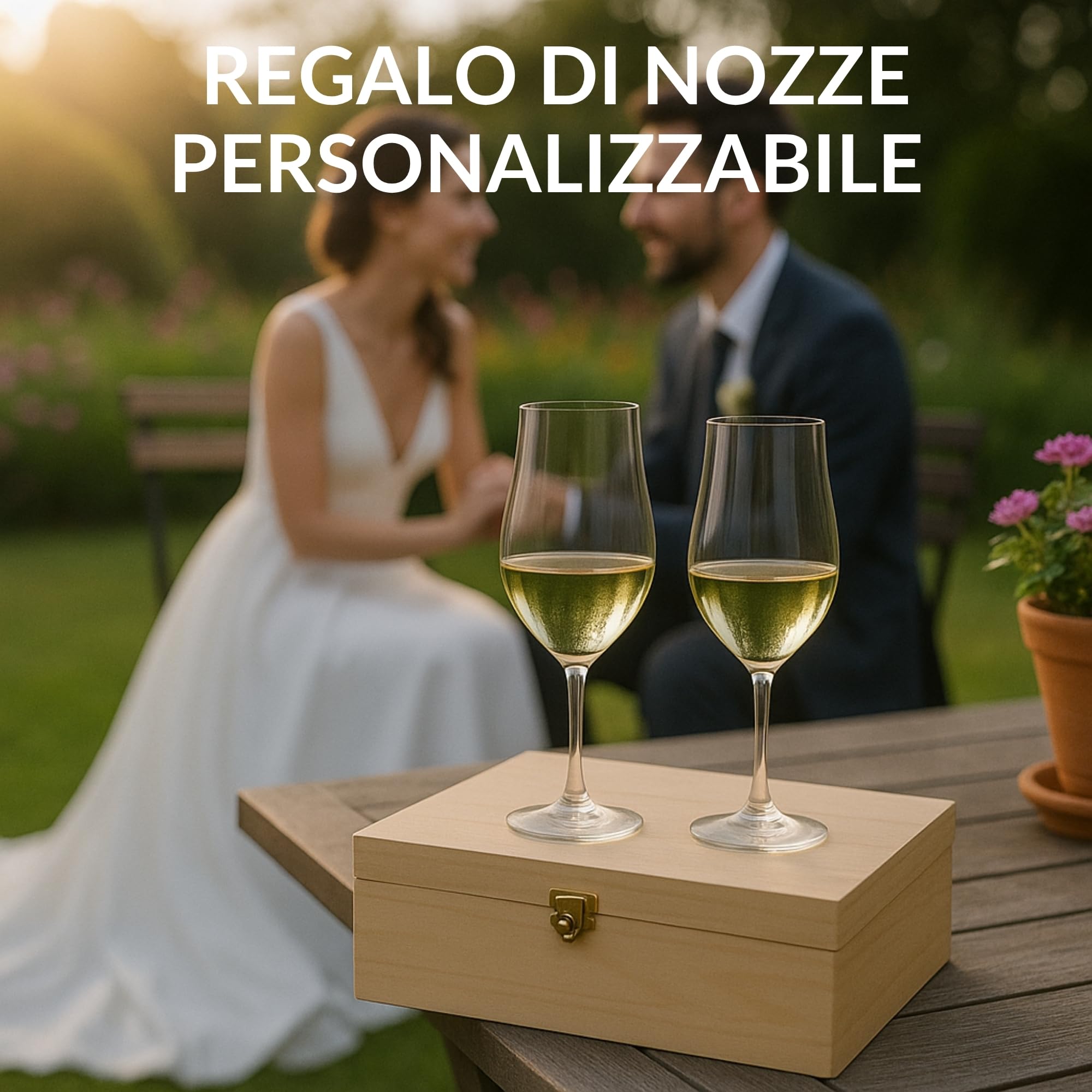 fashwork - Coppia Calici Vino Personalizzabili Palloncini, Calici Personalizzati da 50 cl, bicchieri vino rosso o prosecco - Idee Regalo Anniversario, Regalo Matrimonio e scegli la scatola regalo