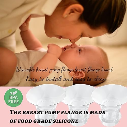 Miniatura 7 de 6 piezas de inserción de brida de 0.669 in, compatible con MedelaTSRETEmomcozy, inserto de silicona sin BPA para protector de extractor de leche