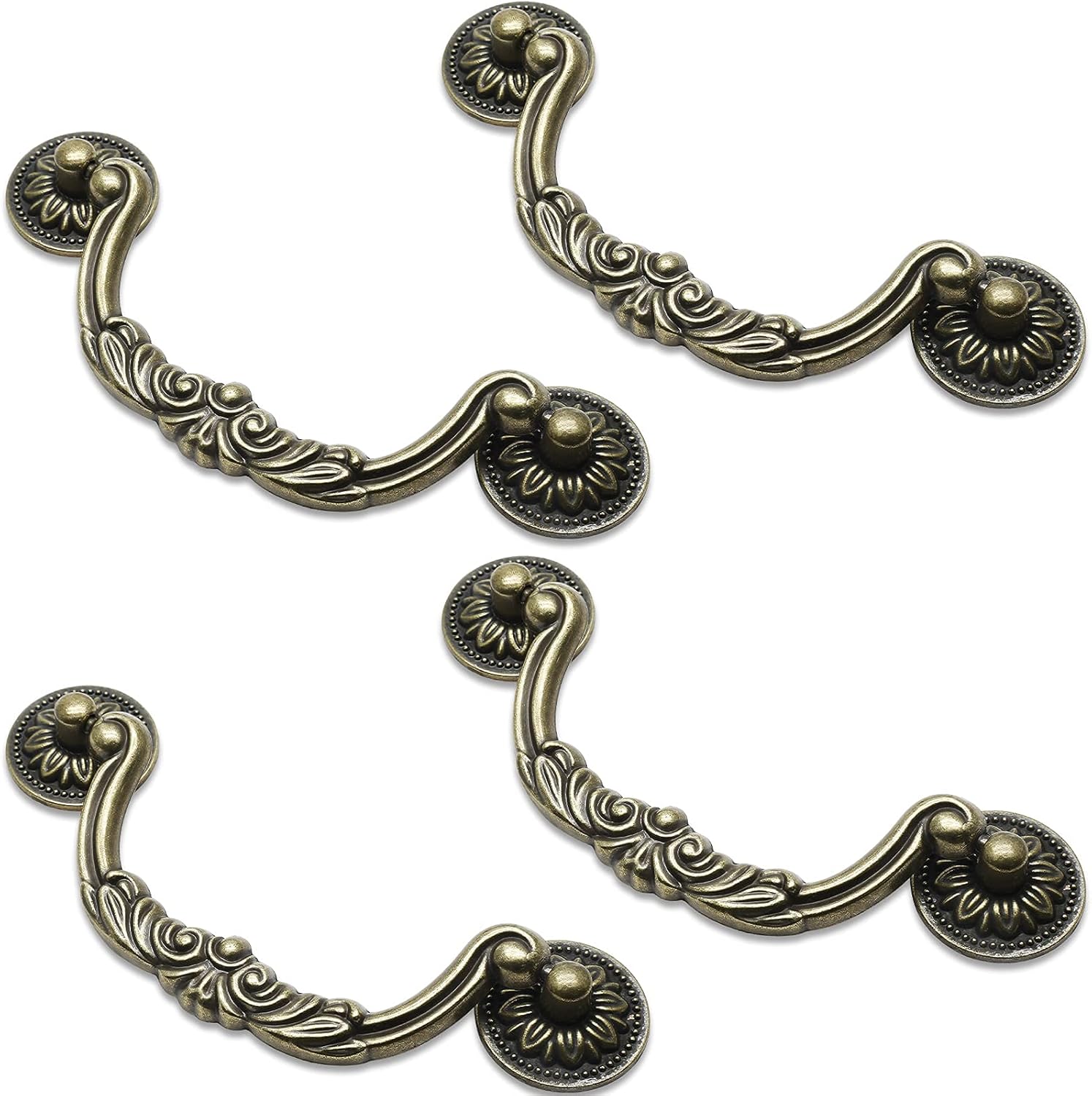 Uenhoy 4 Pcs 5 Inch Bail Handle Drop Pulls Vintage Drop Bail Drawer