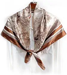Cachecol de seda de 89 cm, estampa feminina, grande, quadrado, cetim, lenço de cabeça
