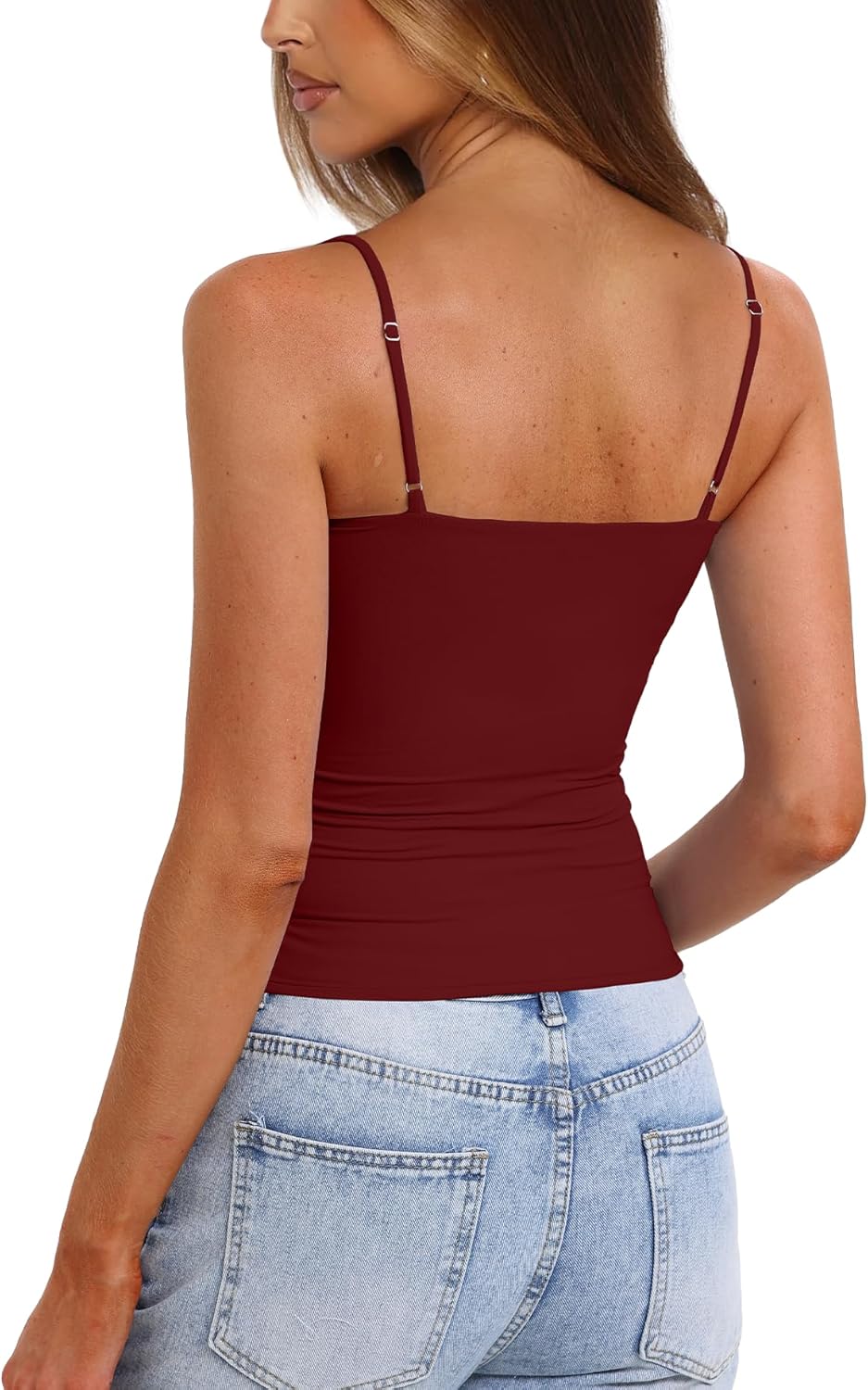 Darong Women's Tank Tops with Built-in Bra Spaghetti Straps Crop Tank Top Summer Y2K Going Out Sleeveless Cami Shirt - Image 2
