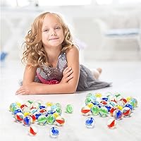 Vista 6 de 60 unidades de canicas de vidrio, canicas a granel para juegos de mármol, rellenos de jarrones, bricolaje y decoración del hogar