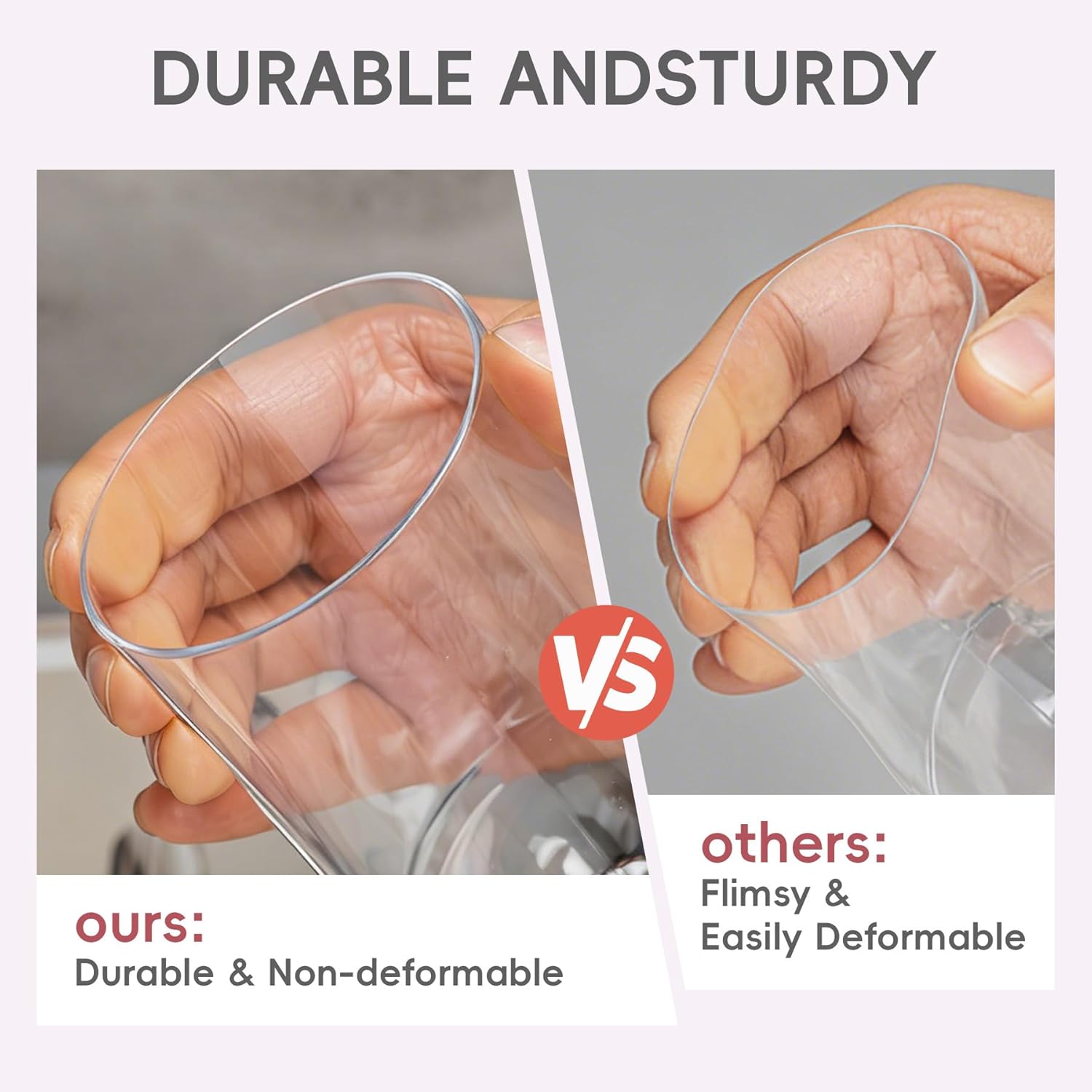 Lullaby 24PCS 9OZ Clear Plastic Wine Glasses - Elegant Plastic Champagne Glasses with Stem, Unbreakable and Crystal Clear Disposable Plastic Goblets for Party Wedding Special Occasions and Daily Use