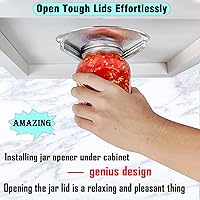Vista 2 de GOLDTREE Latest Stainless Steel Jar Openers for Seniors, Under Cabinet Jar Opener Tool for Weak Hands, Under Counter Jar Lid Cap Opener, Easy Grip
