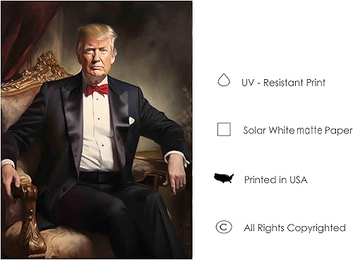 Miniatura 5 de Póster de impresión artística de Donald Trump, retrato presidencial oficial, decoración de pared, colección de galería de arte del presidente,