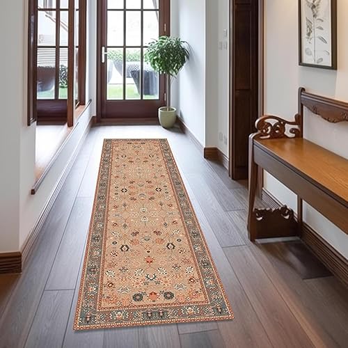 Miniatura 7 de Alfombra bohemia para pasillo, sala de estar, entrada, dormitorio, cocina, cuarto de lavado, antideslizante, de pelo bajo, alfombra larga para