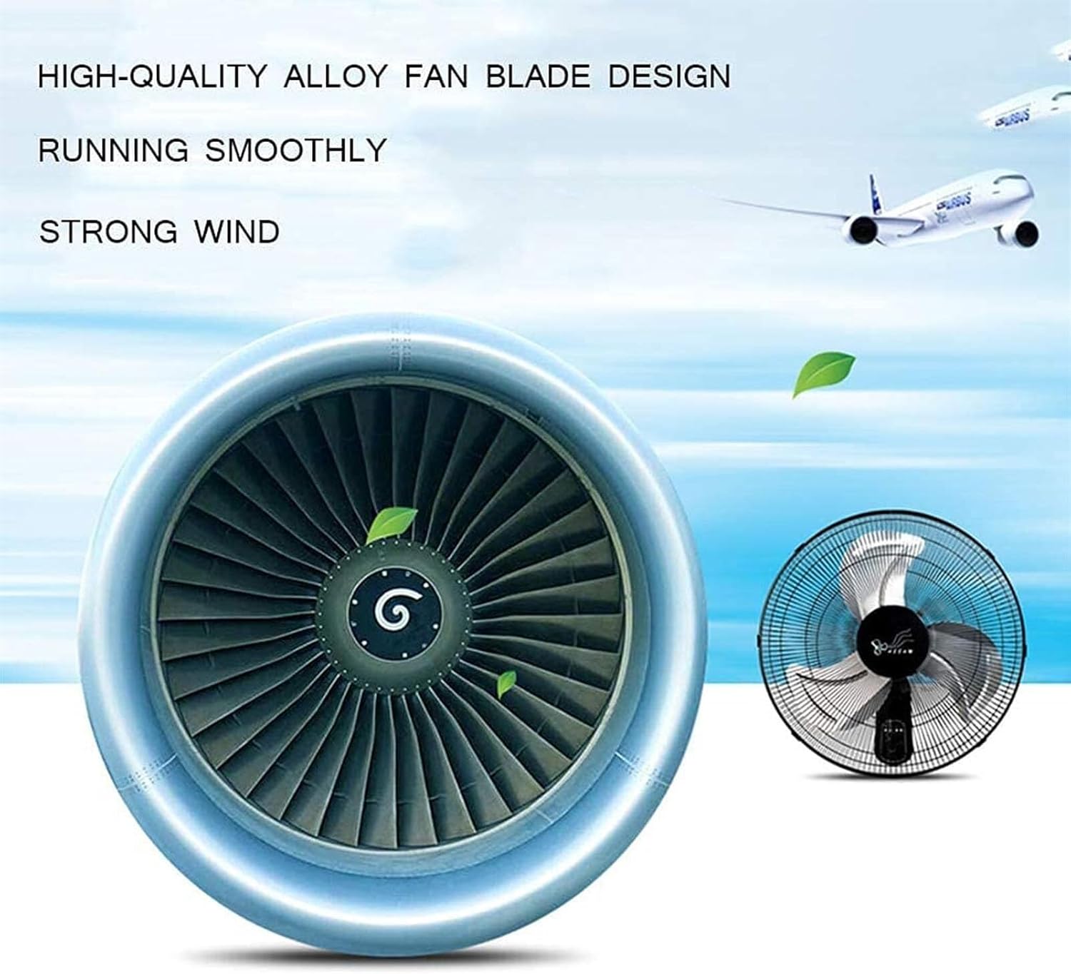 Wall Mount Fan 16 Inches, Commercial Fan, Industrial High-Power Fan, 90 Degree Oscillation, 3 Speed Settings, Adjustable Tilt,002,16inRemote control(001,16inMechanical)