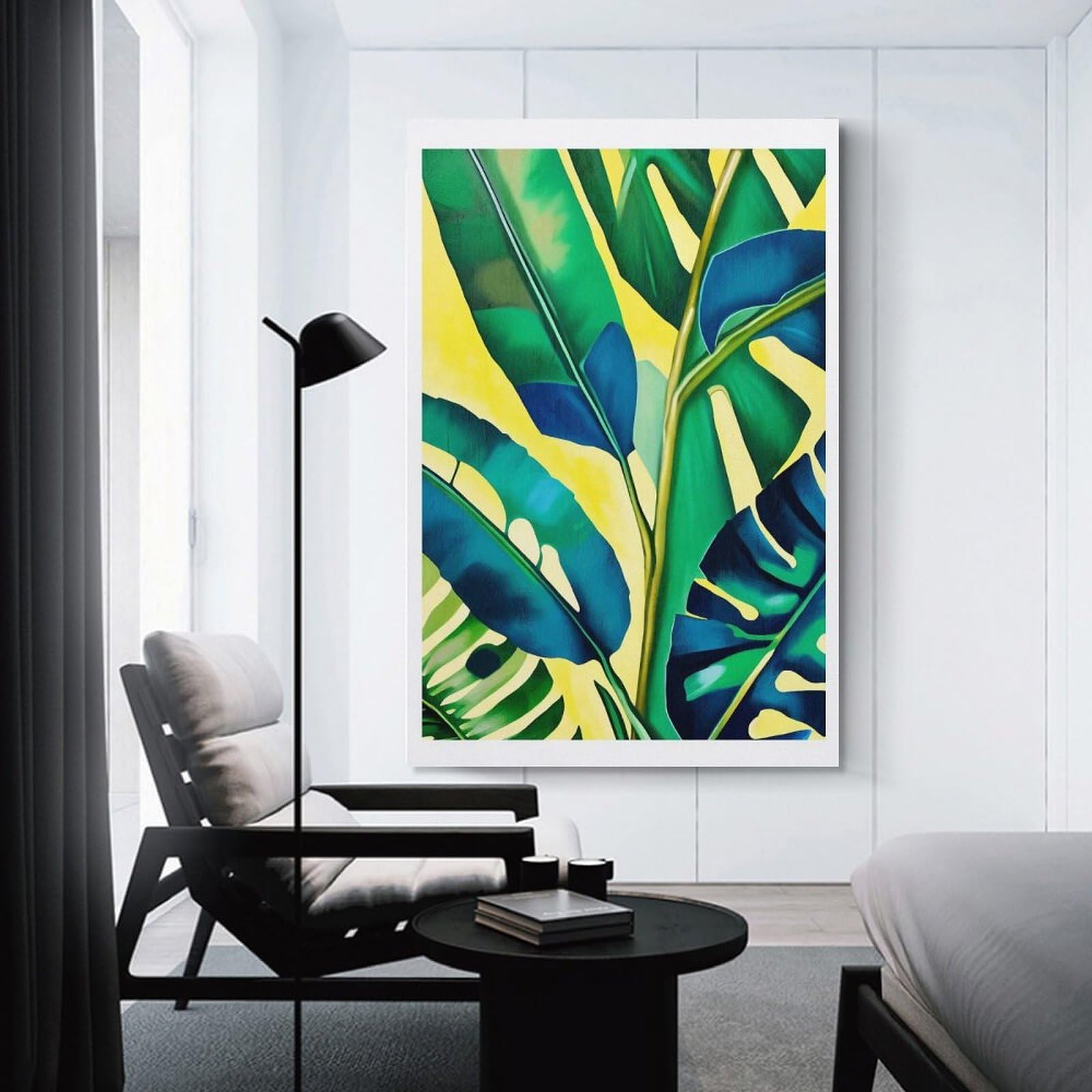 Junmoney Room Decor Wall Art Jungle Vibes Painting, 24x36inch(60x90cm), for Home Lounge, Bedroom Or Reading Nook, Eye Catching Artwork for Blank Walls