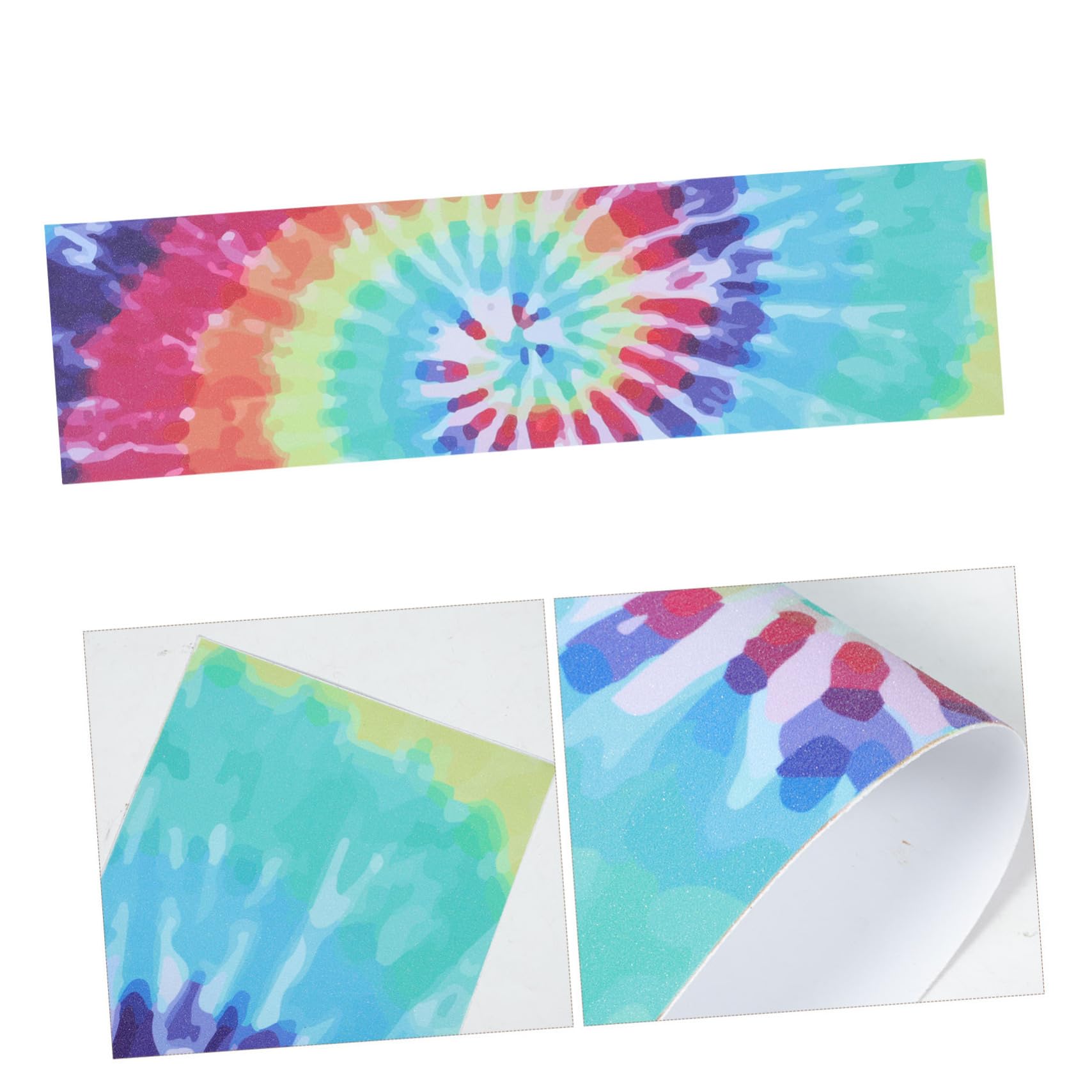 Kisangel 3 Pièces Ruban Antidérapant pour Skateboard avec Design Créatif Tapis de Skate Professionnel de Durable et à Usure Effet Tie Dye