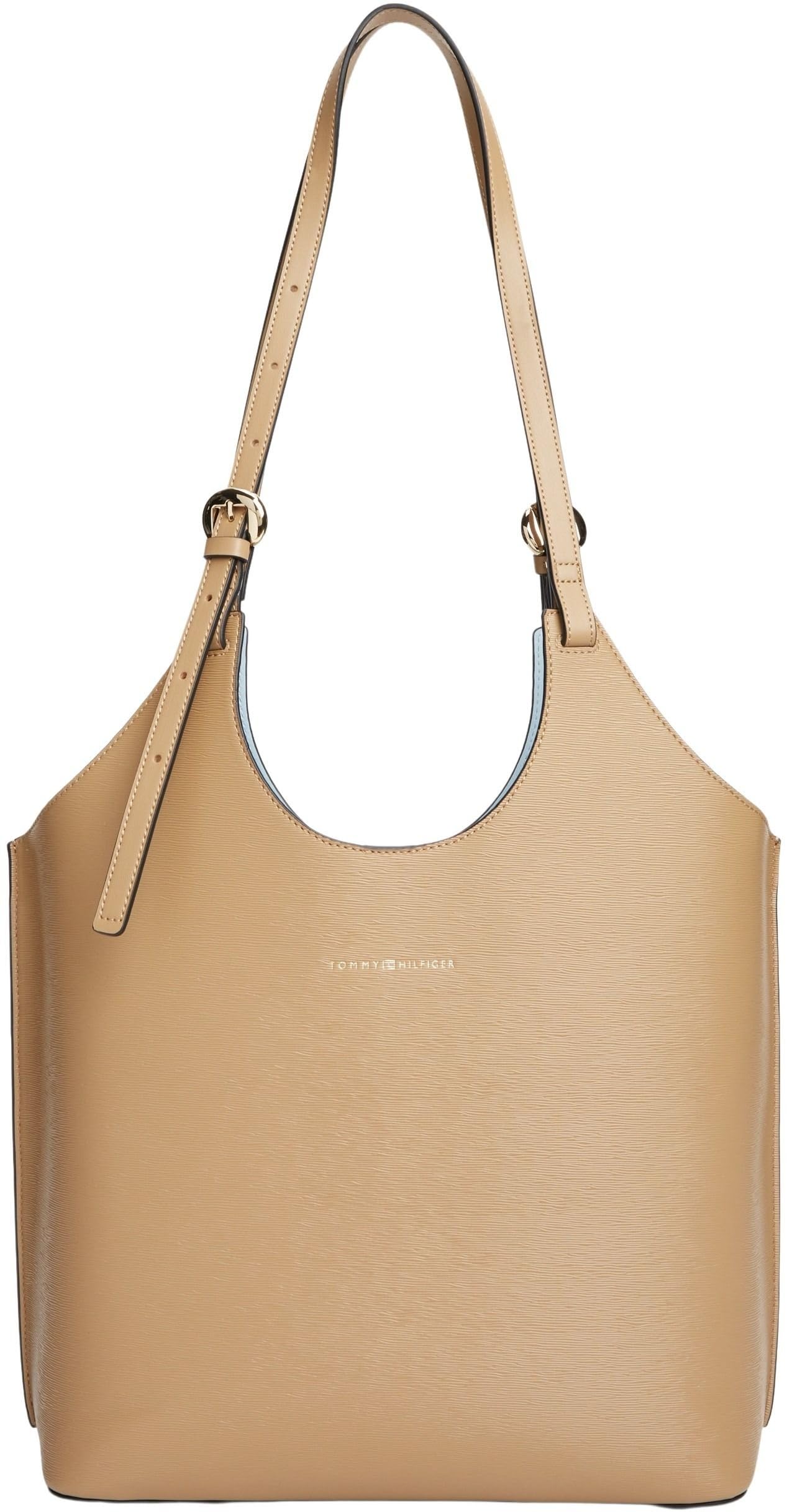 Tommy Hilfiger Women's Th Modern Tote AW0AW18618 Tote, KHAKI (Safari Canvas), One Size