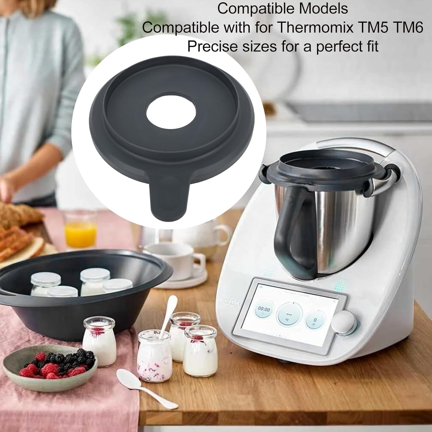 Zerodis Nutrition Preserving Mixer Bowl Lid for TM5 TM6 with Convenient Design, Wide Applicability for Steaming, Simmering, Mixing