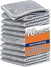 Non-Scratch Wire Steel (Pack of 10) Scrubber for Utensils Cleaning, Multipurpose Wet and Dry Cleaning Dish Wash Scrubber for Washing Dishes, Sinks, Counters (Classic, 10 count)