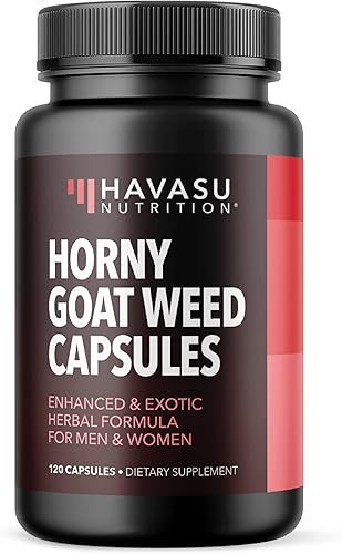 Horny Goat Weed Cápsulas para hombres y mujeres  Rendimiento extra fuerte y apoyo energético con Tongkat Ali, Muira Puama y Saw Palmetto  Suplemento