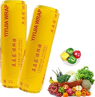 Commercial Film Dispenser, 18”Stainless Steel Film Wrapper Machine with Slide Cutter for Fruit Vegetable Packaging in Supermarket Retail Stores (2Roll PVC Film ONLY)