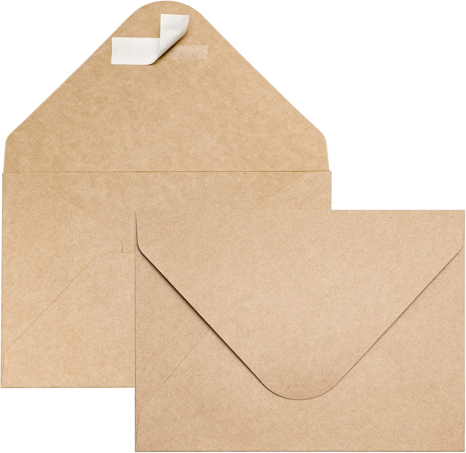 WRAPAHOLIC 50 Pack A7 (5 1/4 x 7 1/4) Kraft Contour Flap Envelopes with Peel and Press Seal, Perfect for Invitation, Greeting Cards, Mailing, Wedding - Brown : Everything Else