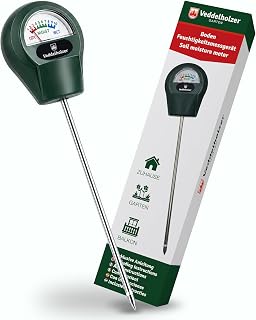 Veddelholzer Boden-Feuchtigkeitsmessgerät für Pflanzen, Hygrometer, Feuchtigkeitsmesser mit Edelstahl-Sonde und gehärteter Kupferspitze für Zimmerpflanzen, Garten, Beete, Balkon und Terrasse