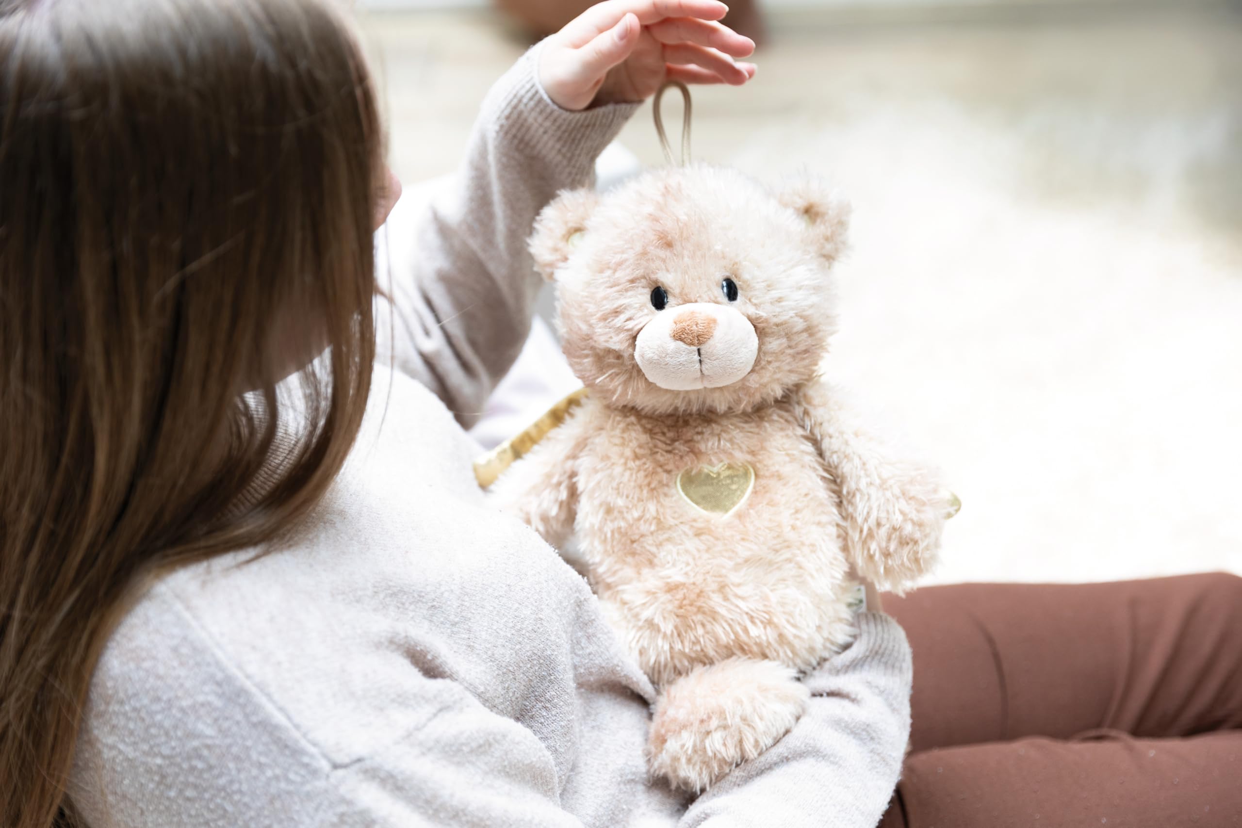 NICI Wärmflasche Schutzengel Bär La La Bearie 300ml 35cm - braun - Kuscheliges Wärmetier ab 10 Monaten – Plüschtier-Wärmflasche, Wärmebeutel für Kinder und Erwachsene | 61936