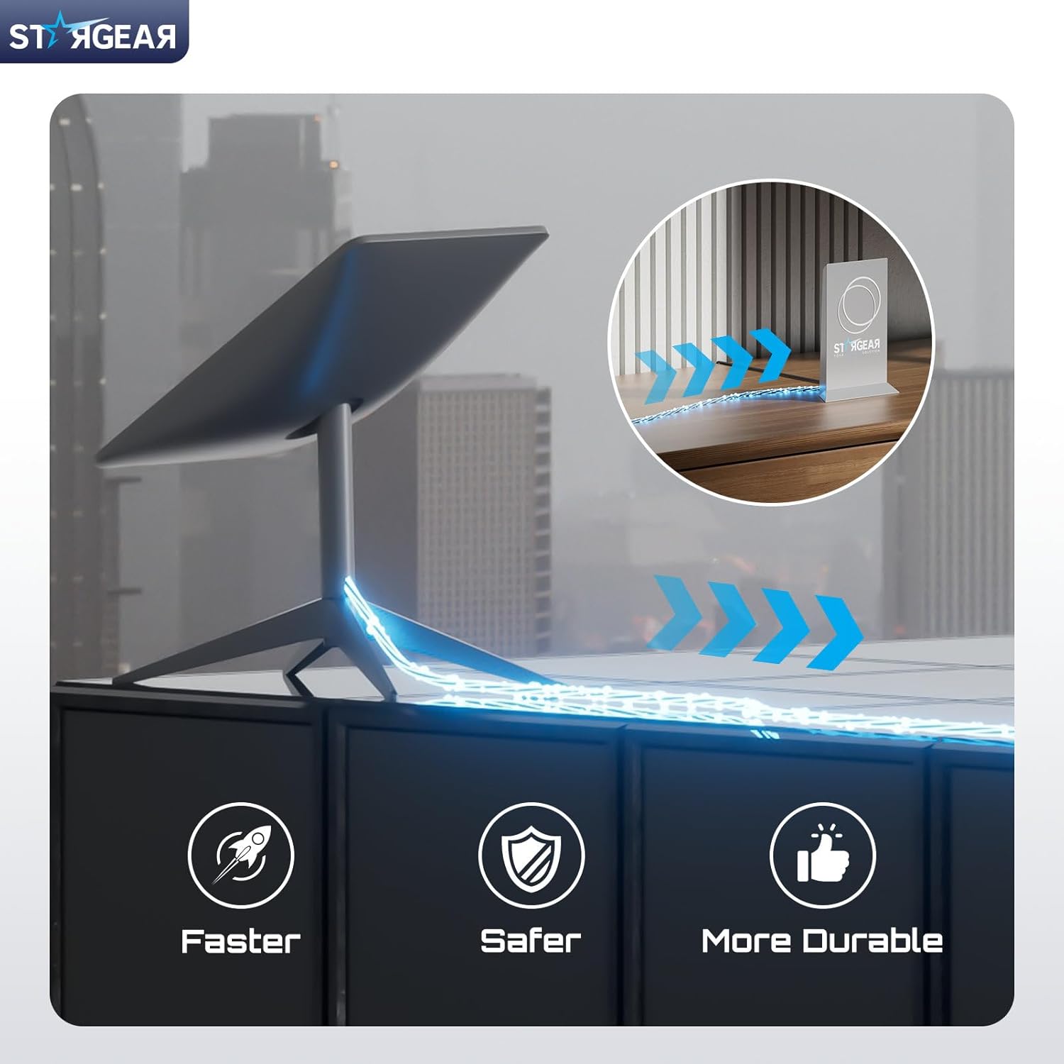 Starlink Cable 16.4FT for Standard Actuated Gen 2, Starlink Replacement Cable for Rectangular Satellite V2 Waterproof Gray