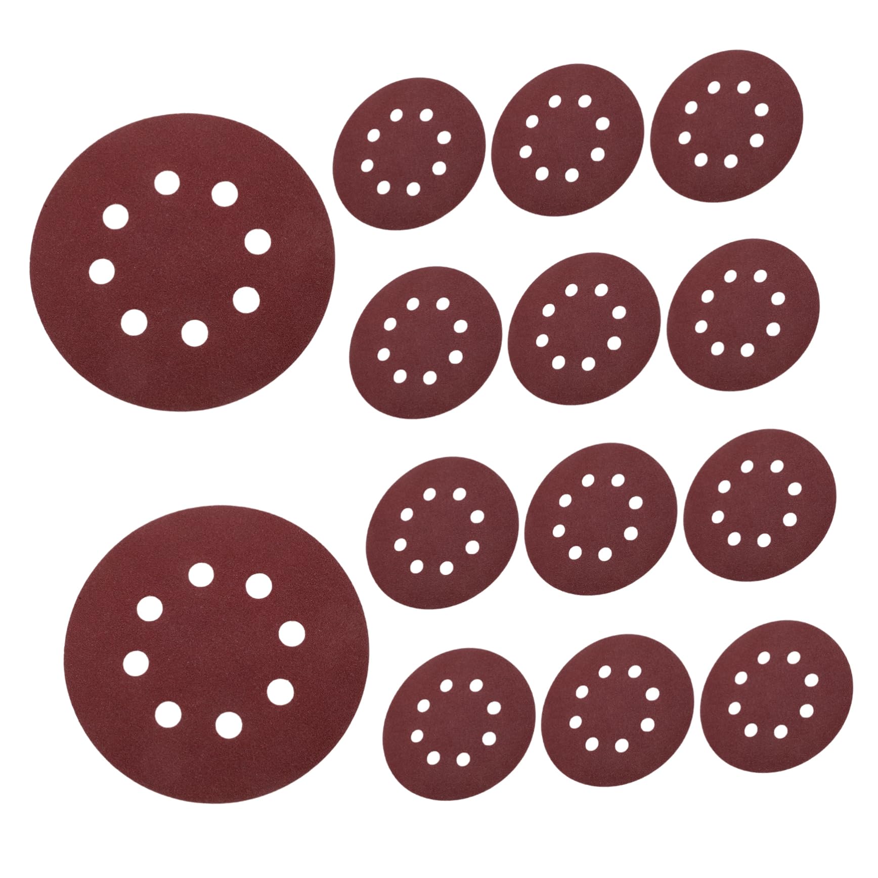 SOLUSTRE 100pcs Red Sandpaper Sheets 125mm Sandpaper Discs Fine Sanding Paper for Woodworking Sander Pads Fasteners